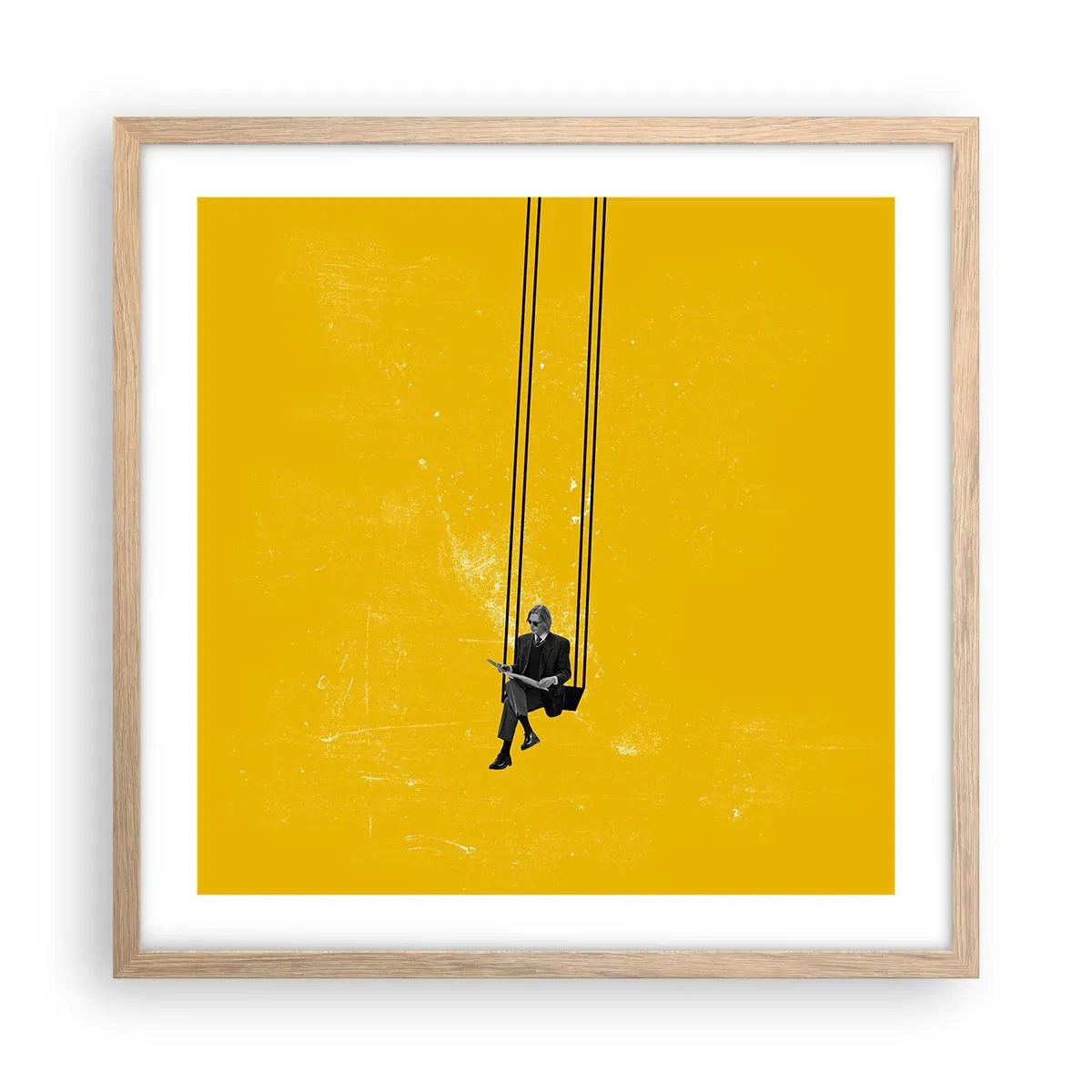 Pôster com moldura de carvalho claro - Dia como todos os dias - 50x50 cm