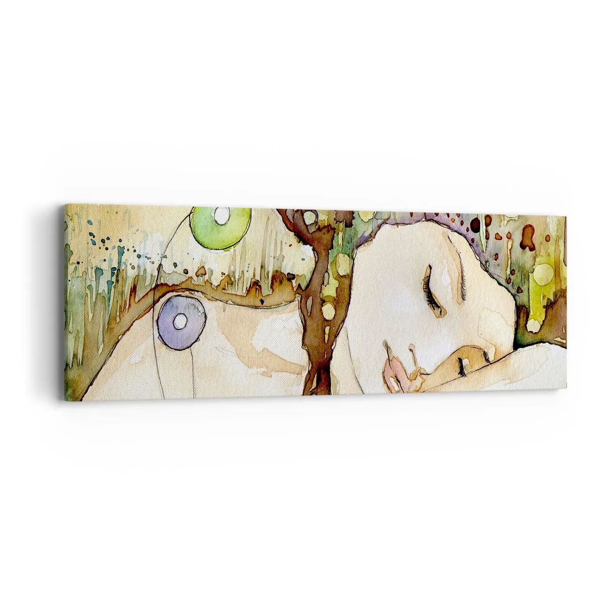 Quadro em tela - Um sonho Violeta Esmeralda - 90x30 cm
