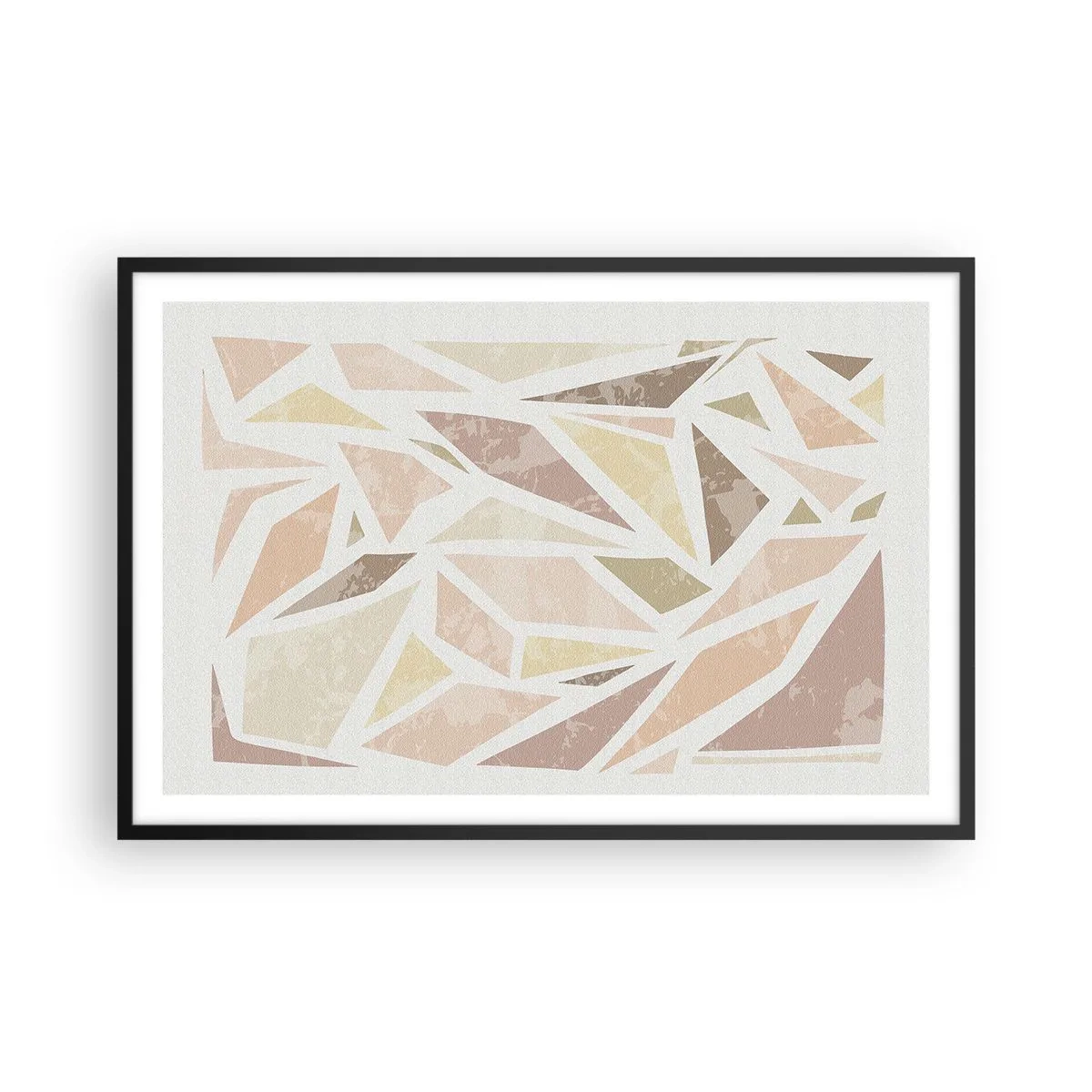 Pôster com moldura preta - Composição de vitral - 91x61 cm