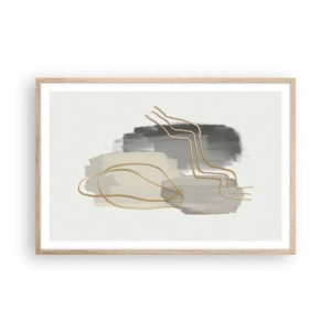 Pôster com moldura de carvalho claro - Duração e movimento - 91x61 cm