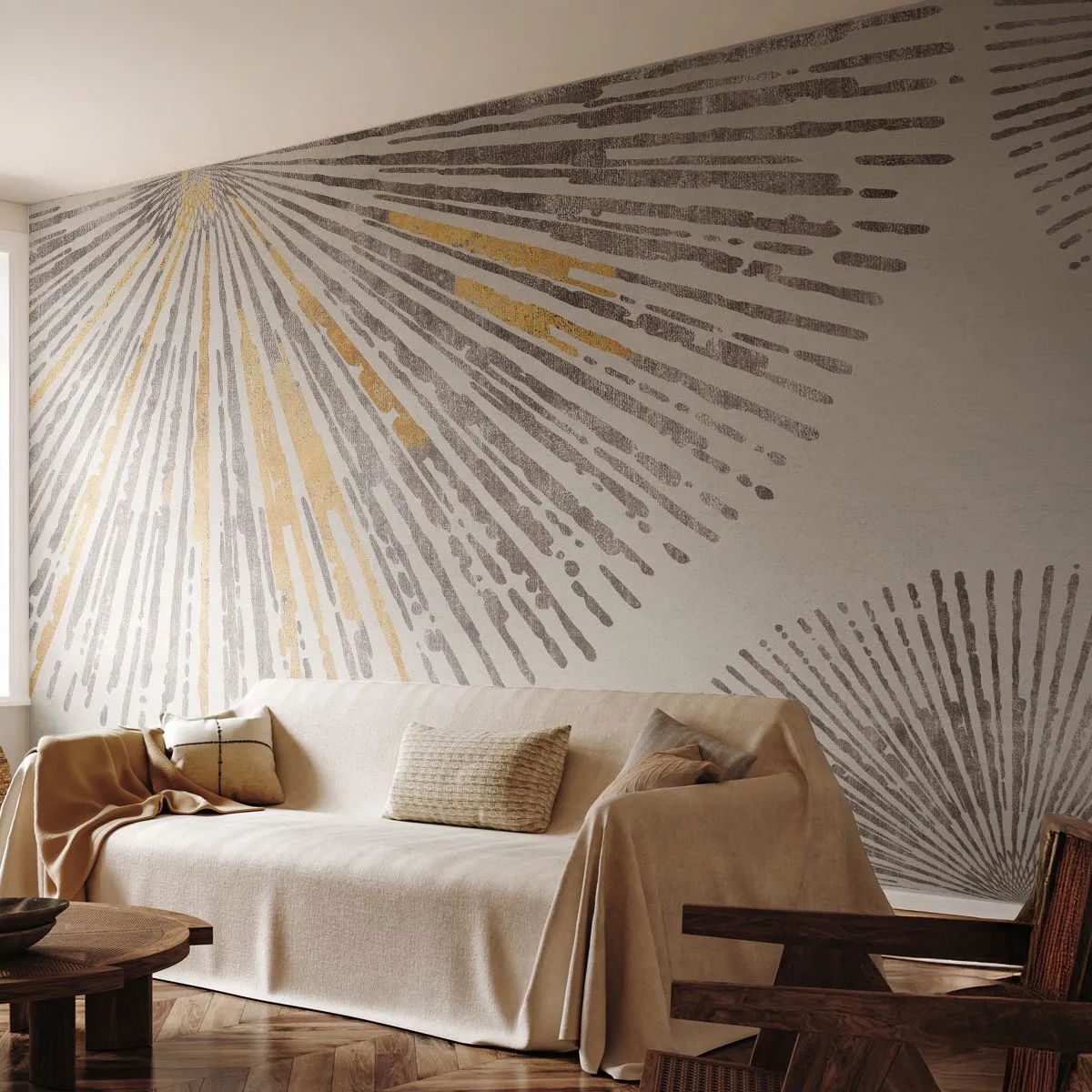 Papel de Parede Standard Eco - A beleza do raio - Minimalismo, Brilhante, Linhas - 250x175 cm