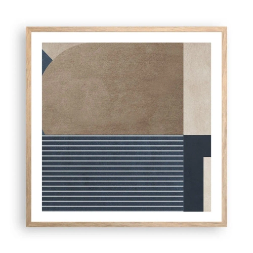 Pôster com moldura de carvalho claro - Uma composição de simplicidade e redondeza - 60x60 cm