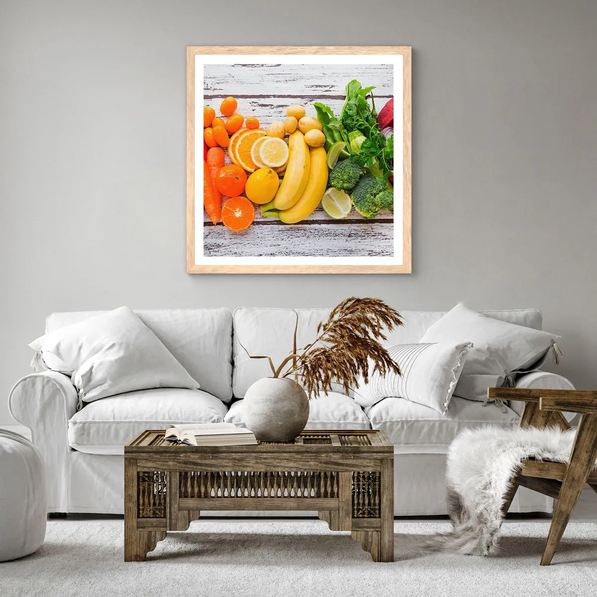 Pôster com moldura de carvalho claro - Não é suficiente? - 30x30 cm