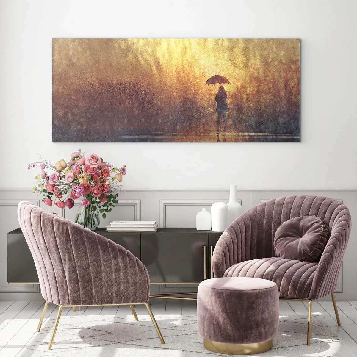 Quadro em vidro - Sinto alguém a olhar para mim - 100x40 cm