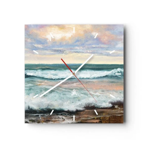 Relógio de parede - Relógio em vidro - Aqui suavizas a alma - 40x40 cm