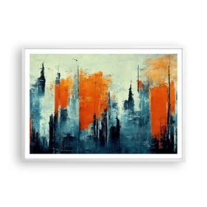 Pôster em moldura branca - Paisagem moderna - 100x70 cm