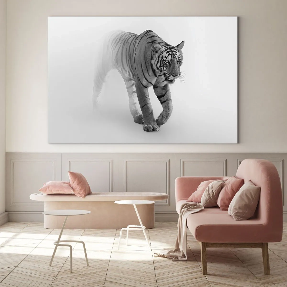 Quadro em vidro - À espreita na névoa - 120x80 cm