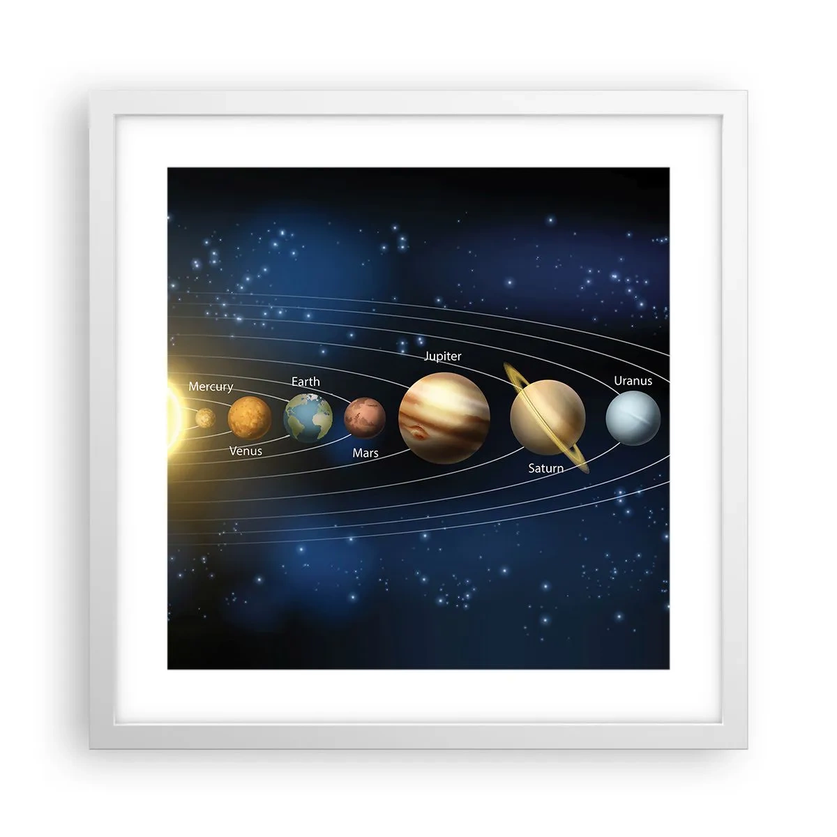 Pôster em moldura branca - Um de dez - 40x40 cm