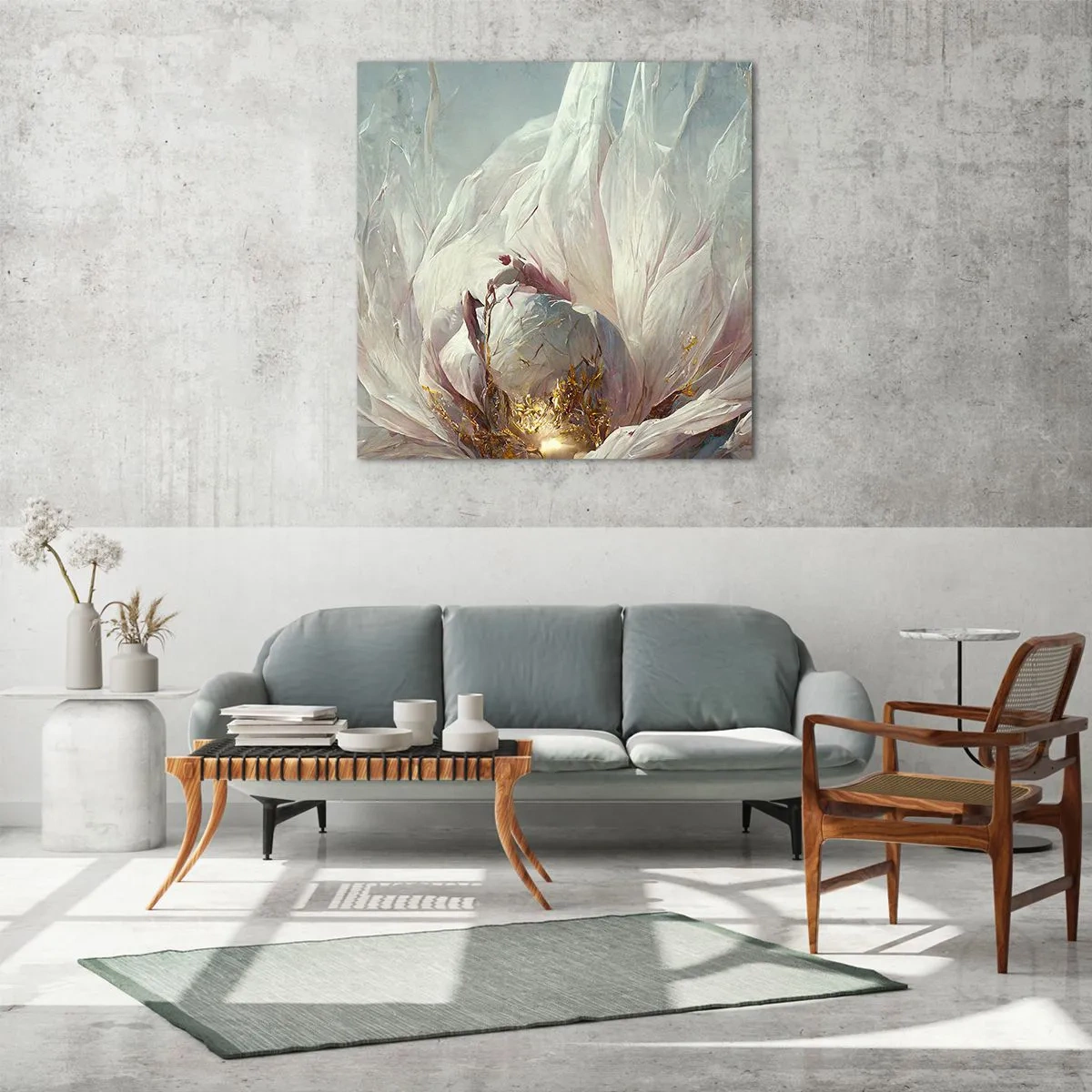 Quadro em vidro - Floresce uma vez a cada cem anos - 50x50 cm