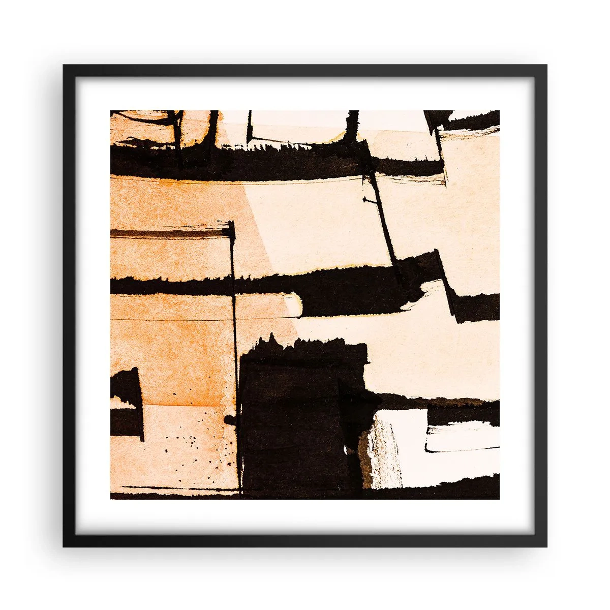 Pôster com moldura preta - No entanto, a ordem - 50x50 cm