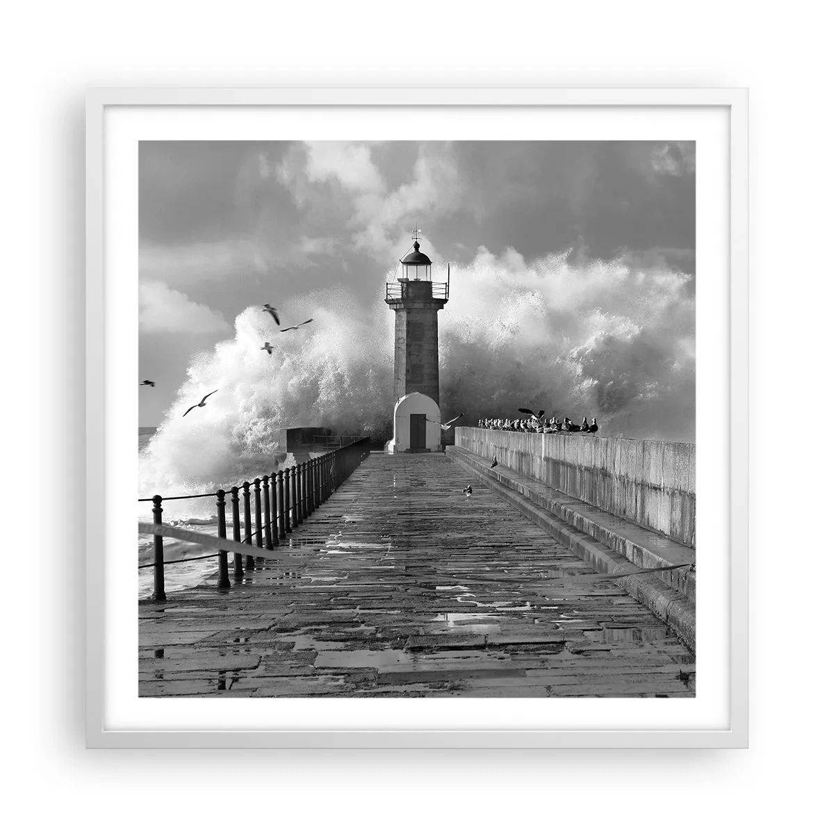 Pôster em moldura branca - Destemida - 60x60 cm