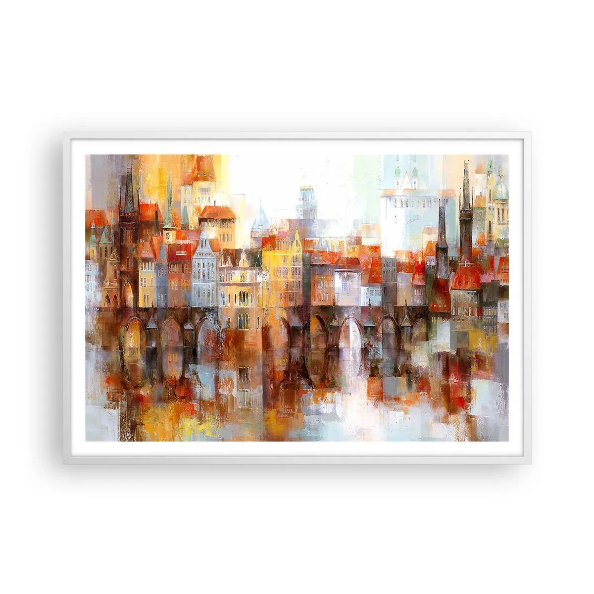 Pôster em moldura branca - Debaixo da ponte também é bonito - 100x70 cm