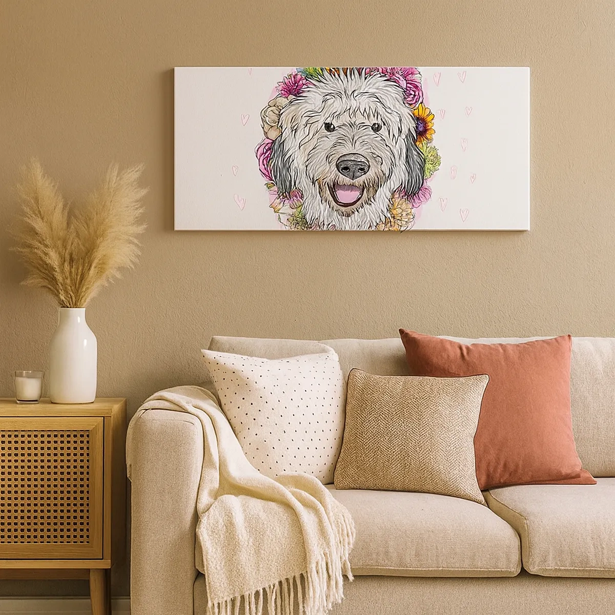 Quadro em tela - Alegria de cachorrinho - 30x30 cm