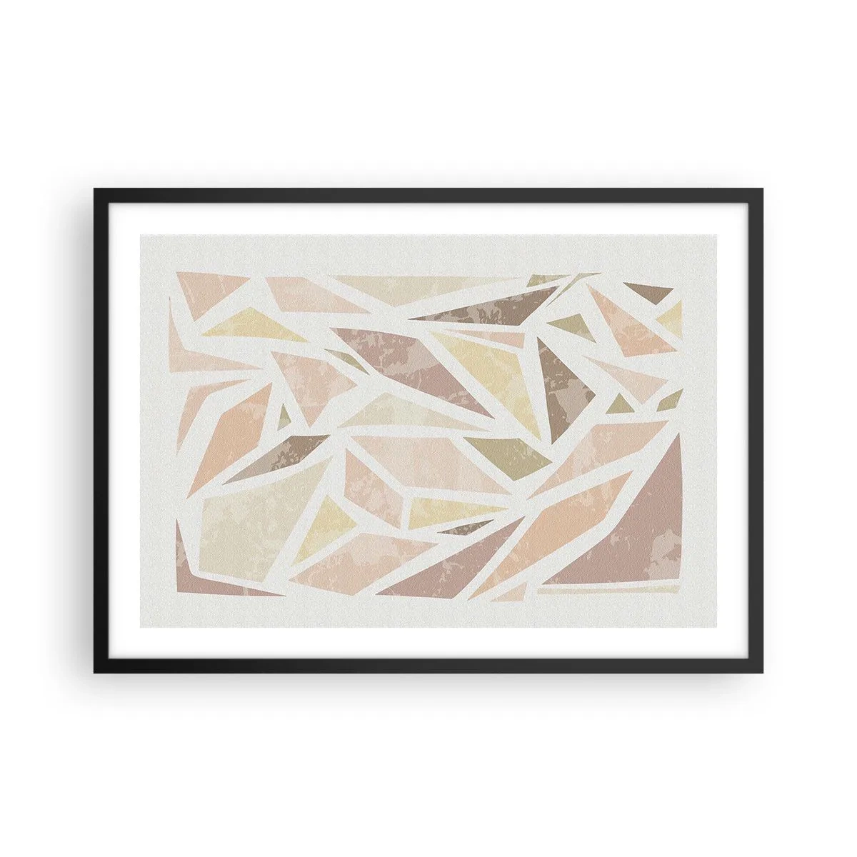 Pôster com moldura preta - Composição de vitral - 70x50 cm