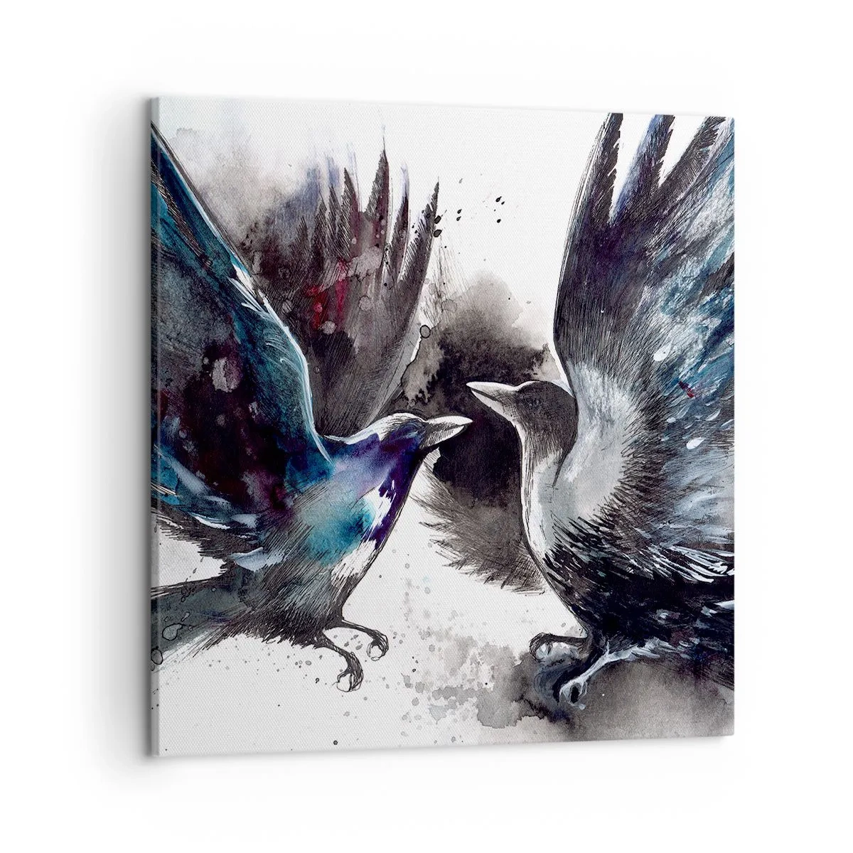 Quadro em tela - De corvo a corvo... - 50x50 cm