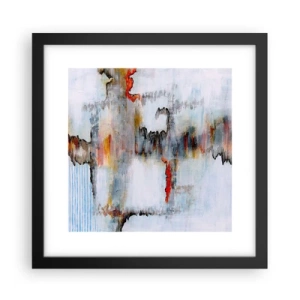 Pôster com moldura preta - Com um palito na água - 30x30 cm