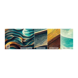 Amostra de Papel de Parede Standard Eco - Meandros de azul - Ondas, Abstração, Tridimensional - 100x30 cm