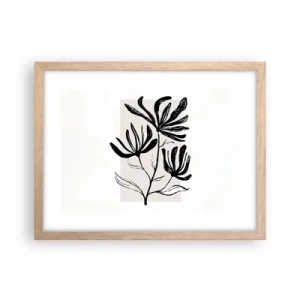 Pôster com moldura de carvalho claro - Esboço para o herbário - 40x30 cm