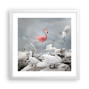 Pôster em moldura branca - Como vim parar aqui? - 40x40 cm