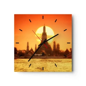 Relógio de parede - Relógio em vidro - Rumo ao sol, sempre em direção ao sol - 30x30 cm