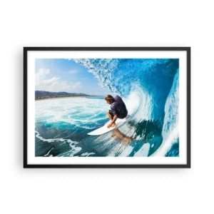 Pôster com moldura preta - Dançando com as ondas - 70x50 cm