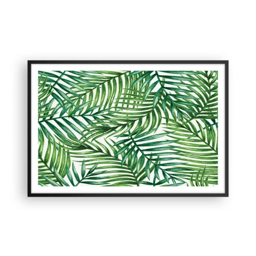 Pôster com moldura preta - Sob as folhas verdes - 91x61 cm