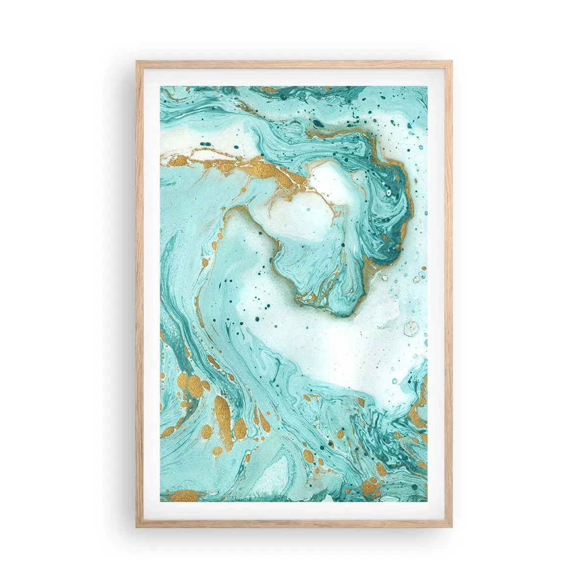 Pôster com moldura de carvalho claro - Sob a grande onda do período Edo - 61x91 cm