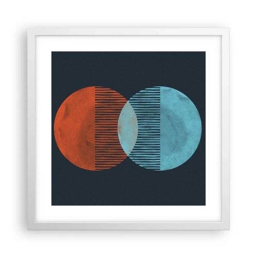 Pôster em moldura branca - Fantasia astronómica - 40x40 cm