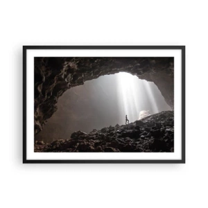 Pôster com moldura preta - Gruta luminosa - 70x50 cm