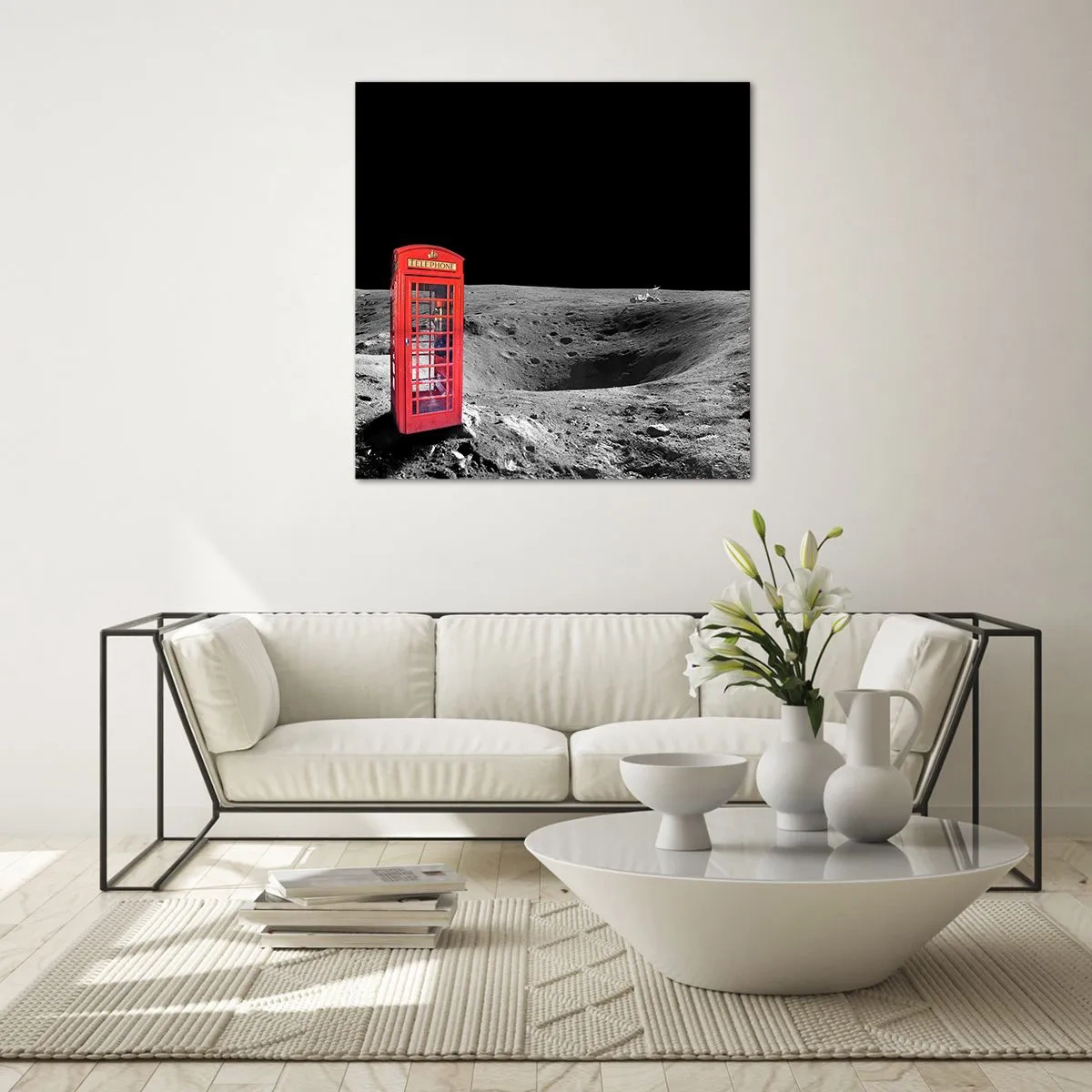Quadro em vidro - Piada espacial - 60x60 cm