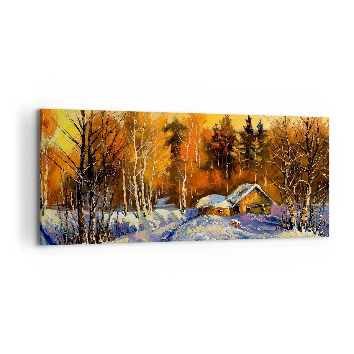 Quadro em tela - Impressão de inverno ao sol - 120x50 cm