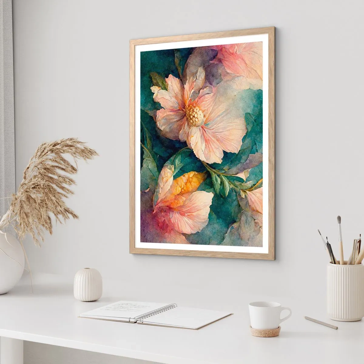 Pôster com moldura de carvalho claro - Apenas sutileza - 50x70 cm