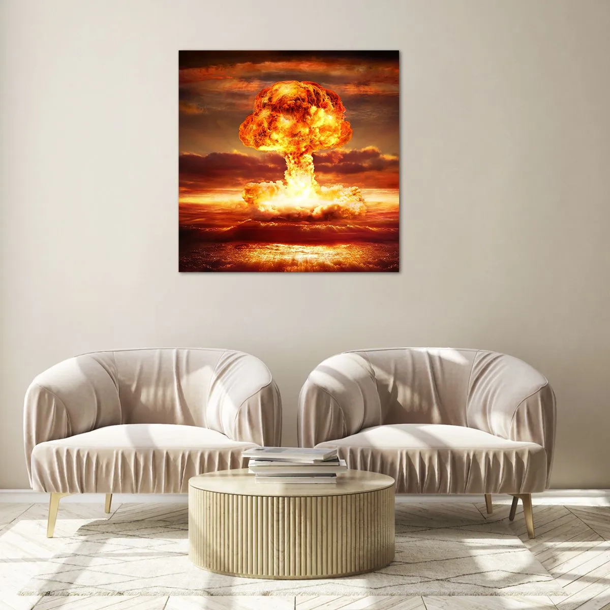 Quadro em vidro - E o fim vai chegar - 50x50 cm