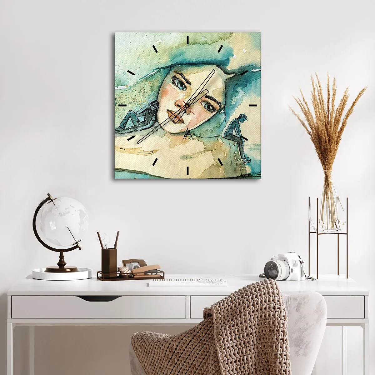 Relógio de parede - Relógio em vidro - Am I blue? - 30x30 cm