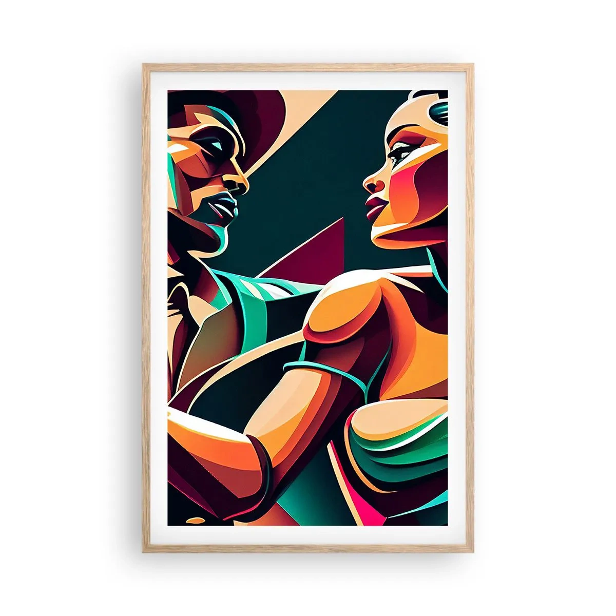 Pôster com moldura de carvalho claro - No ritmo do coração - 61x91 cm