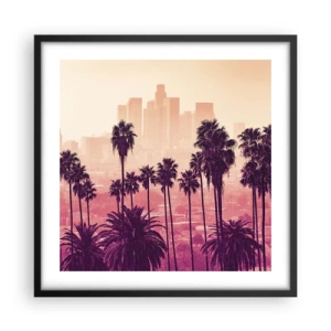 Pôster com moldura preta - Paisagem californiana - 50x50 cm