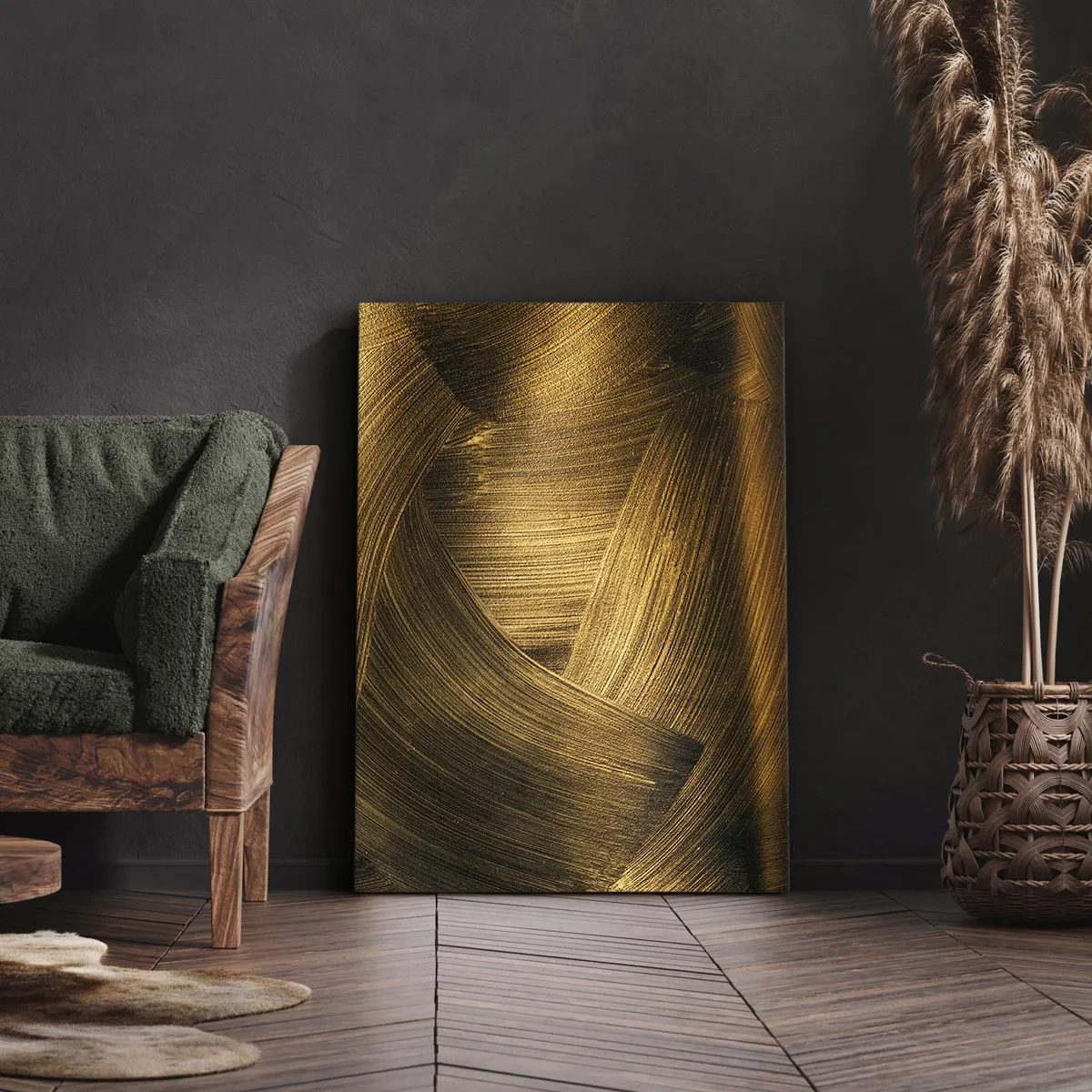 Quadro em tela - No labirinto dourado - 45x80 cm