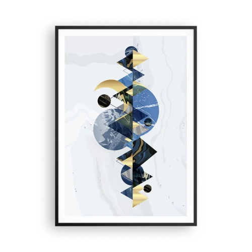 Pôster com moldura preta - Paisagem geométrica - 70x100 cm