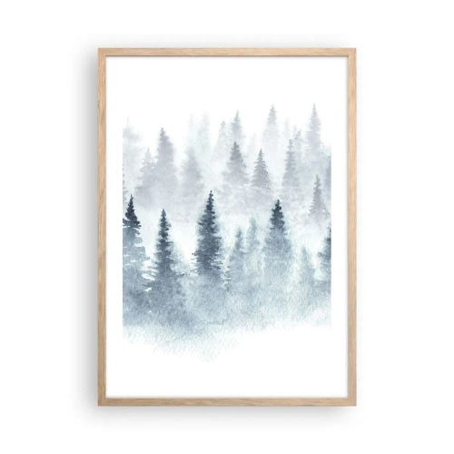 Pôster com moldura de carvalho claro - Envolto no nevoeiro - 50x70 cm