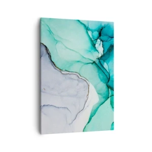 Quadro em tela - Estudo em turquesa - 50x70 cm