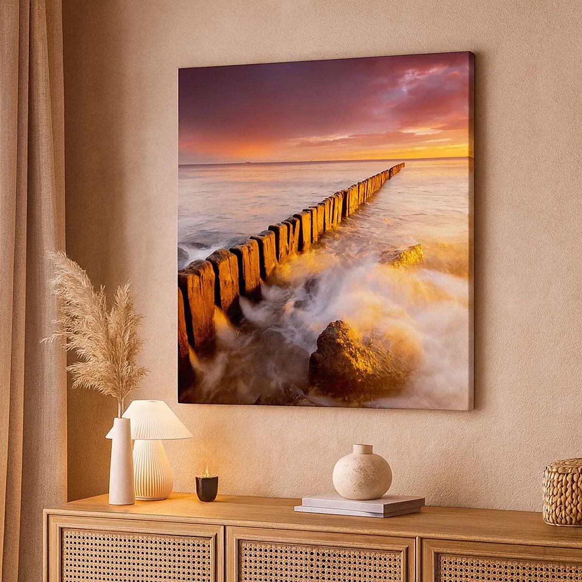 Quadro em tela - A suavidade das ondas - 30x30 cm