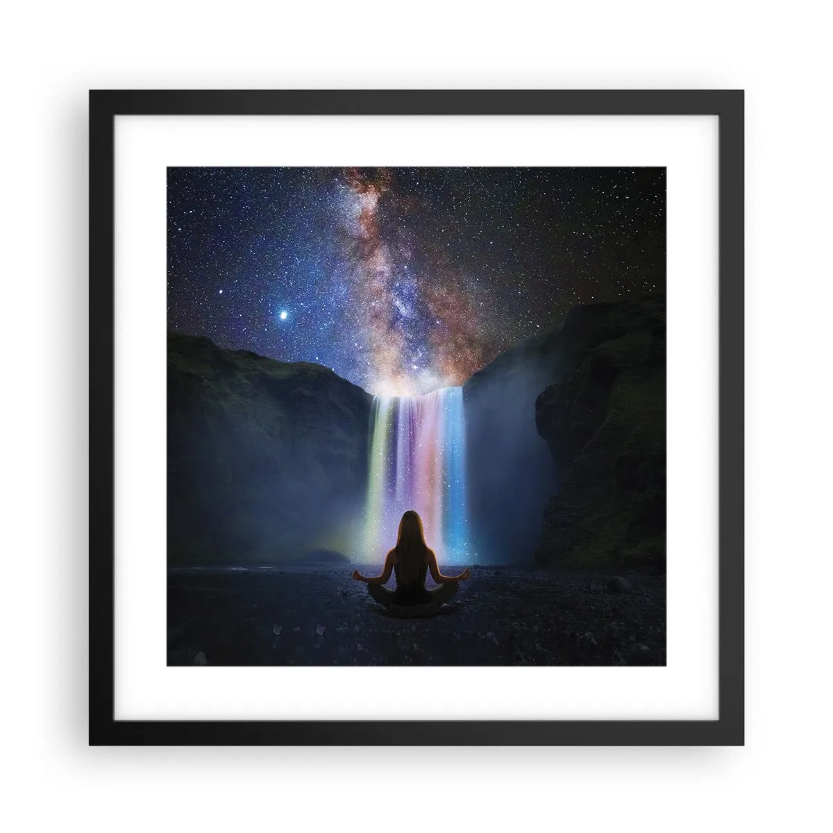 Pôster com moldura preta - Harmonia absoluta - 40x40 cm