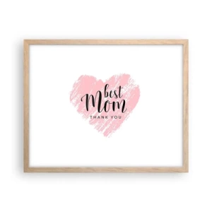 Pôster com moldura de carvalho claro - Sempre o momento certo - 50x40 cm