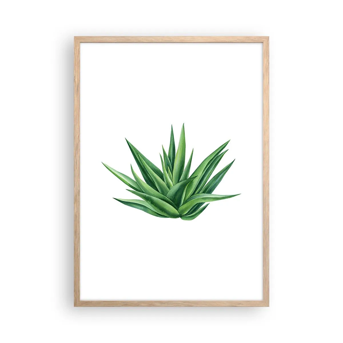 Pôster com moldura de carvalho claro - Verde – força – vida - 50x70 cm