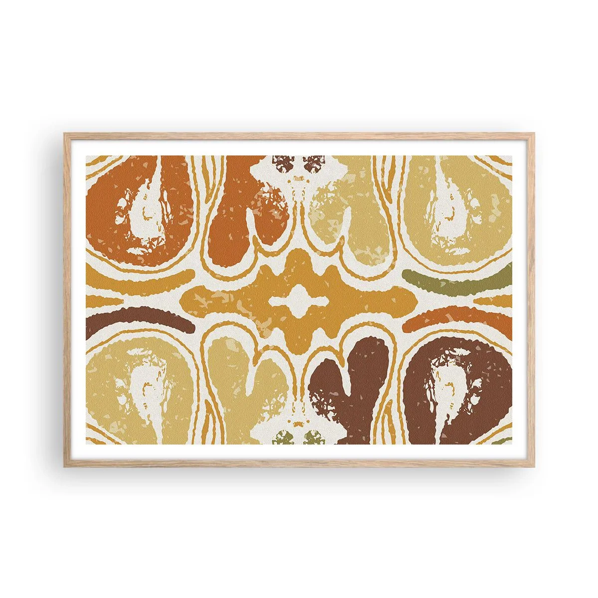 Pôster com moldura de carvalho claro - Abstração sentimental - 100x70 cm