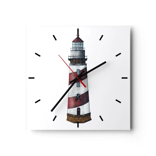 Relógio de parede - Relógio em vidro - Sempre em guarda - 30x30 cm