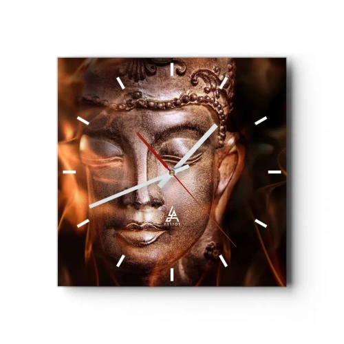 Relógio de parede - Relógio em vidro - Só existe o aqui e agora - 40x40 cm