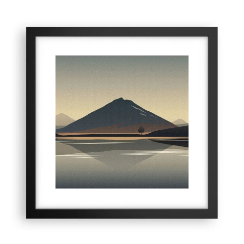 Pôster com moldura preta - Reflexo de espelho - 30x30 cm