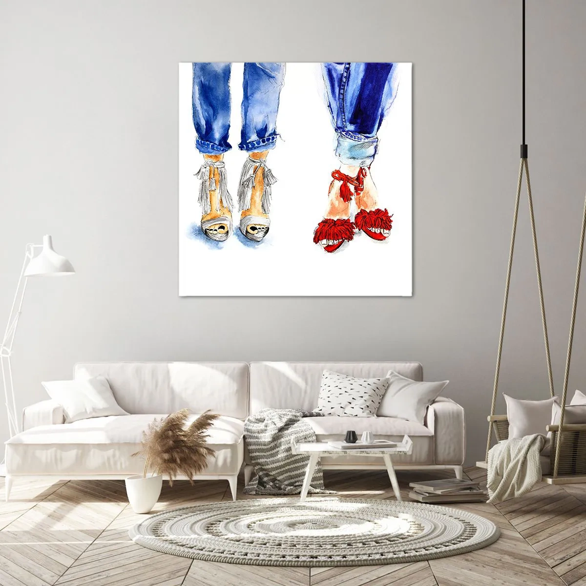 Quadro em tela - Por que não vamos passear? - 70x70 cm