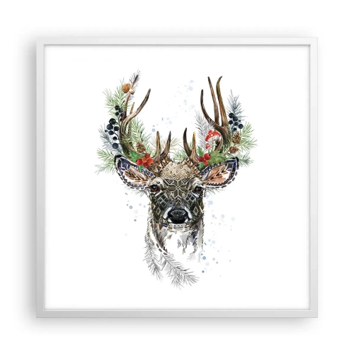 Pôster em moldura branca - Num manto festivo - 60x60 cm